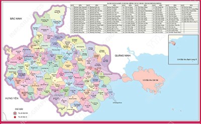 Bản đồ hành chính mới của thành phố Hải Phòng sau sáp nhập với Hải Dương