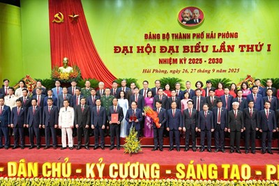 Đoàn đại biểu Đảng bộ thành phố Hải Phòng gồm 47 đồng chí dự Đại hội XIV của Đảng