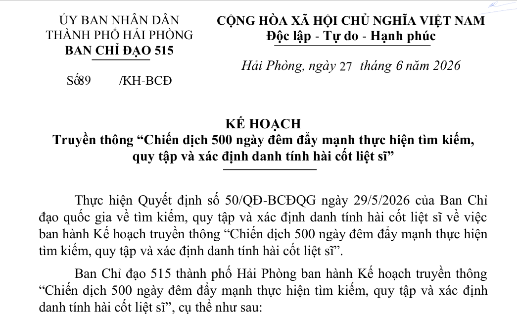 Hải Phòng triển khai số hóa, đẩy mạnh tìm kiếm, quy tập và xác định danh tính hài cốt liệt sĩ
