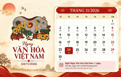 Đề xuất nghỉ Ngày Văn hóa Việt Nam 24/11, không hoán đổi ngày làm việc